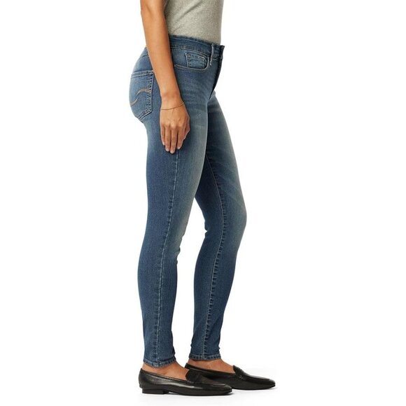 Women's Stretch Denim Skinny Jeans Plus Size Tummy Control Mid-Rise - Picture 2 of 6